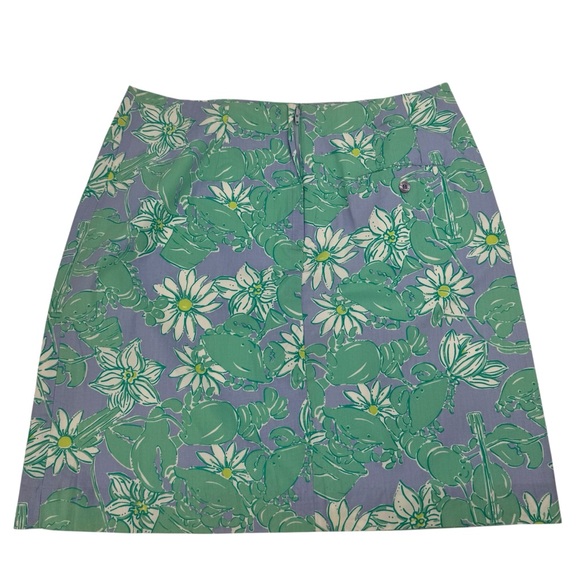Vintage Lilly Pulitzer Rockin Lobster Purple Green Daisy Skirt 6 - Picture 3 of 5